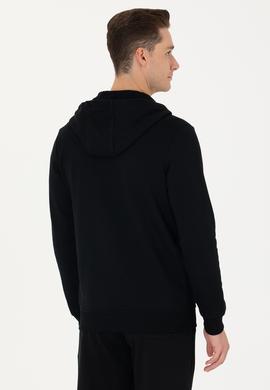 Erkek Siyah Kapüşonlu Örme Hırka - 50276152034