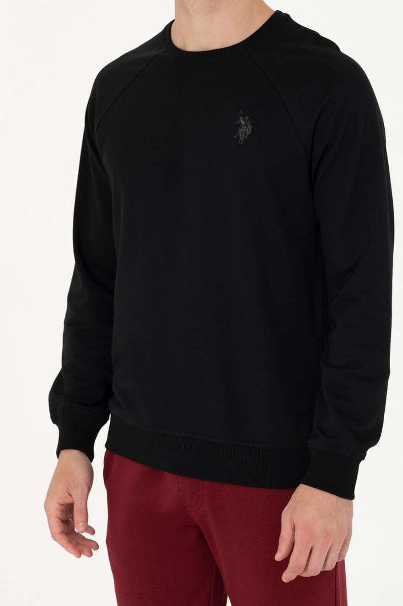Erkek Siyah Basic Sweatshirt