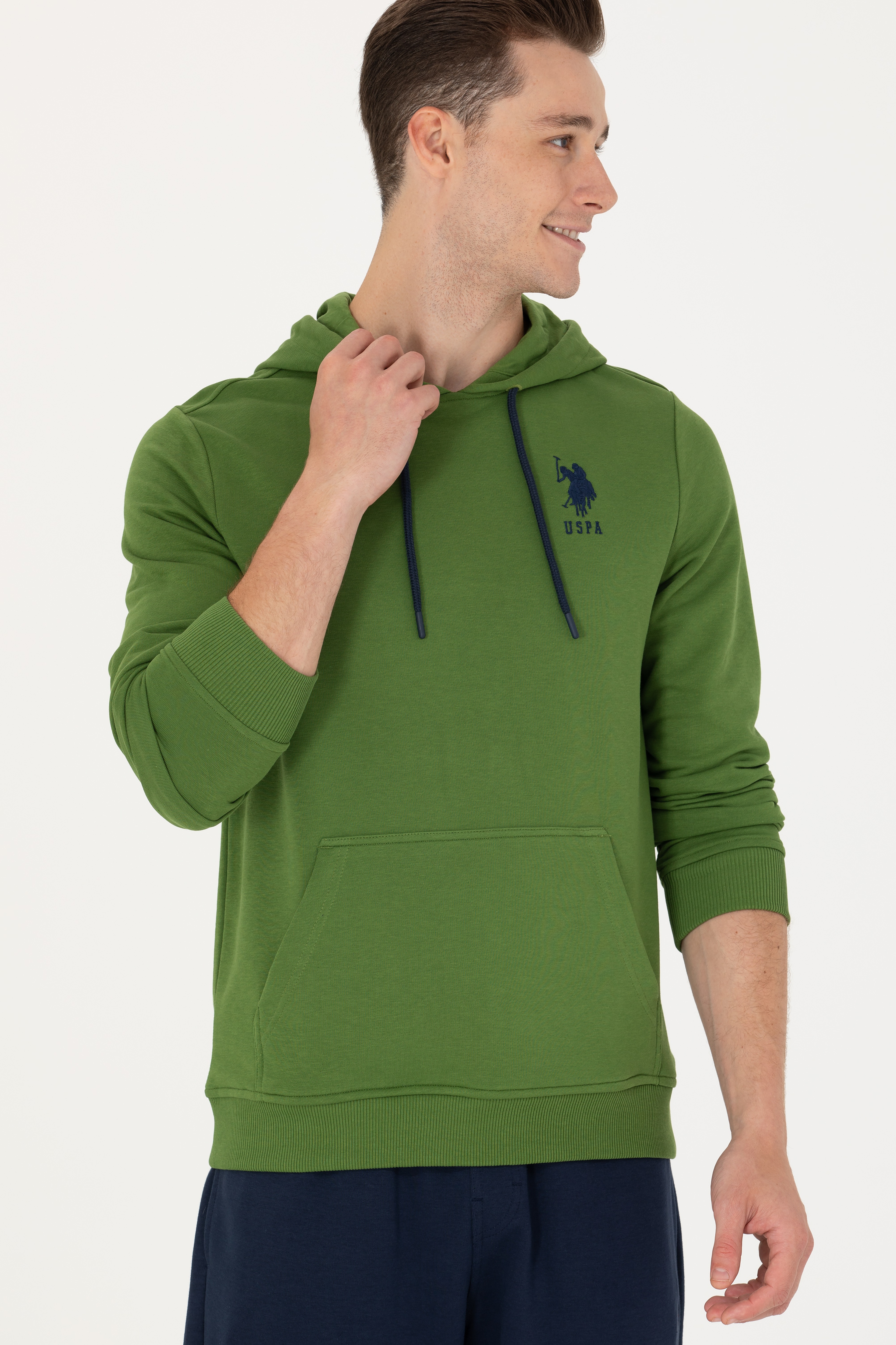 Erkek Yeşil Basic Sweatshirt - Image 3
