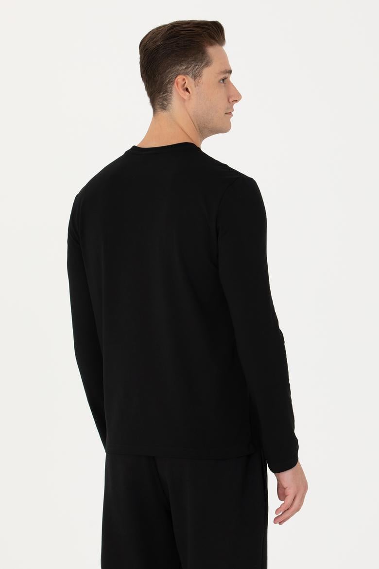 Erkek Siyah Basic Sweatshirt - 50269393021