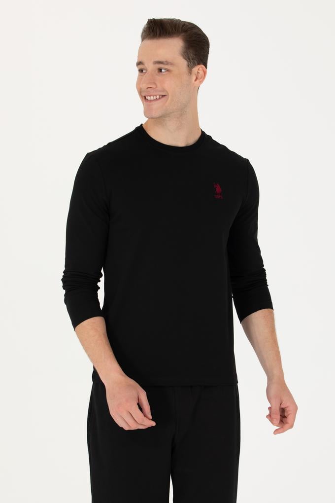 Erkek Siyah Basic Sweatshirt