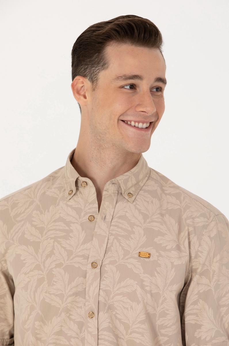 Erkek Camel Uzun Kollu Gömlek