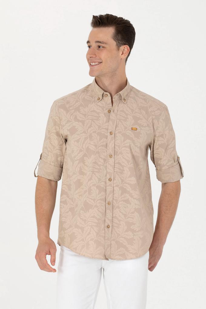 Erkek Camel Uzun Kollu Gömlek