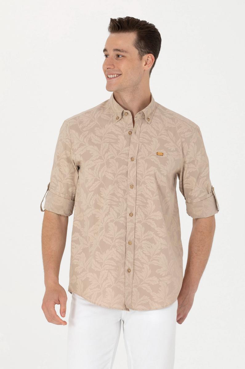 Erkek Camel Uzun Kollu Gömlek