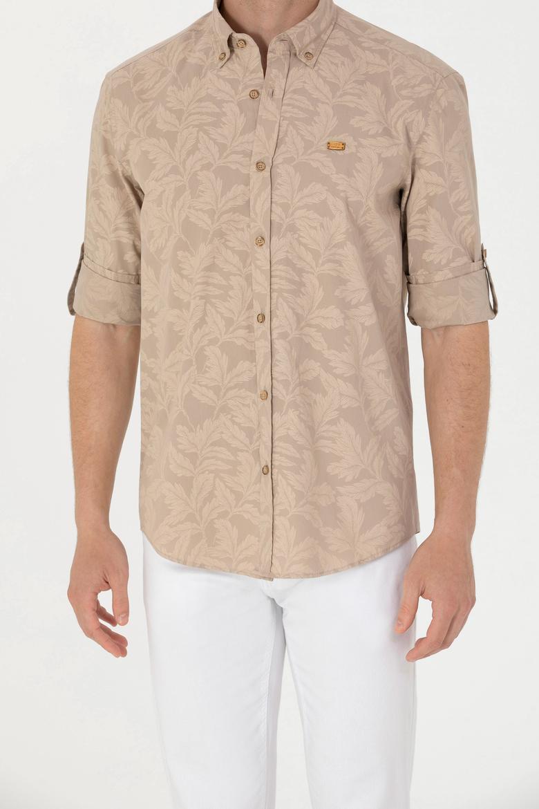 Erkek Camel Uzun Kollu Gömlek - 50263598043