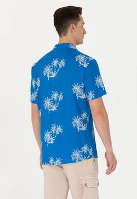 Erkek Apaş Yaka Saks Kısa Kollu Gömlek - 50264305015