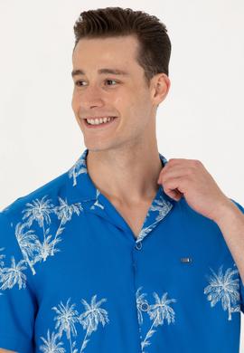 Erkek Apaş Yaka Saks Kısa Kollu Gömlek - 50264305015