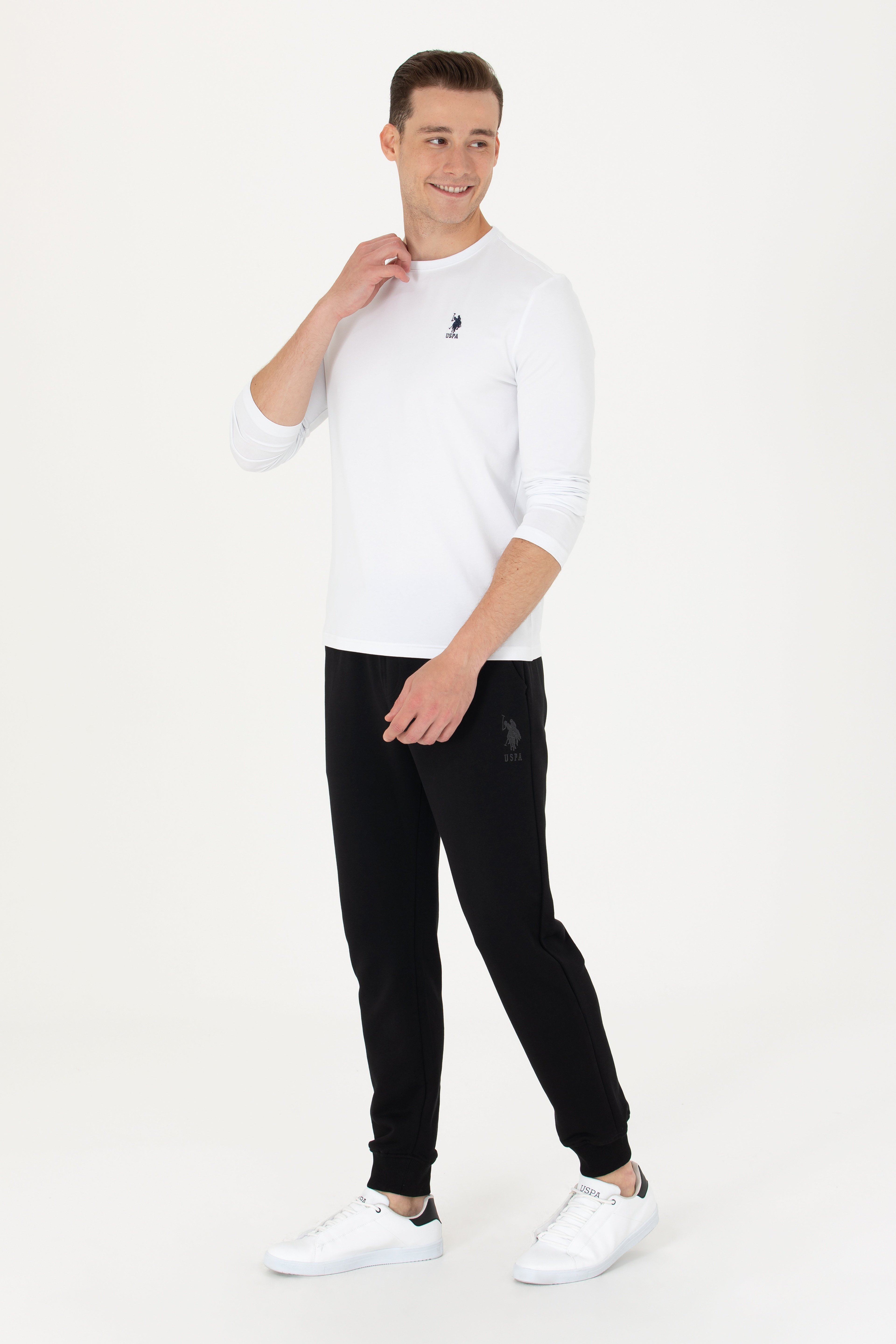 Erkek Beyaz Basic Sweatshirt