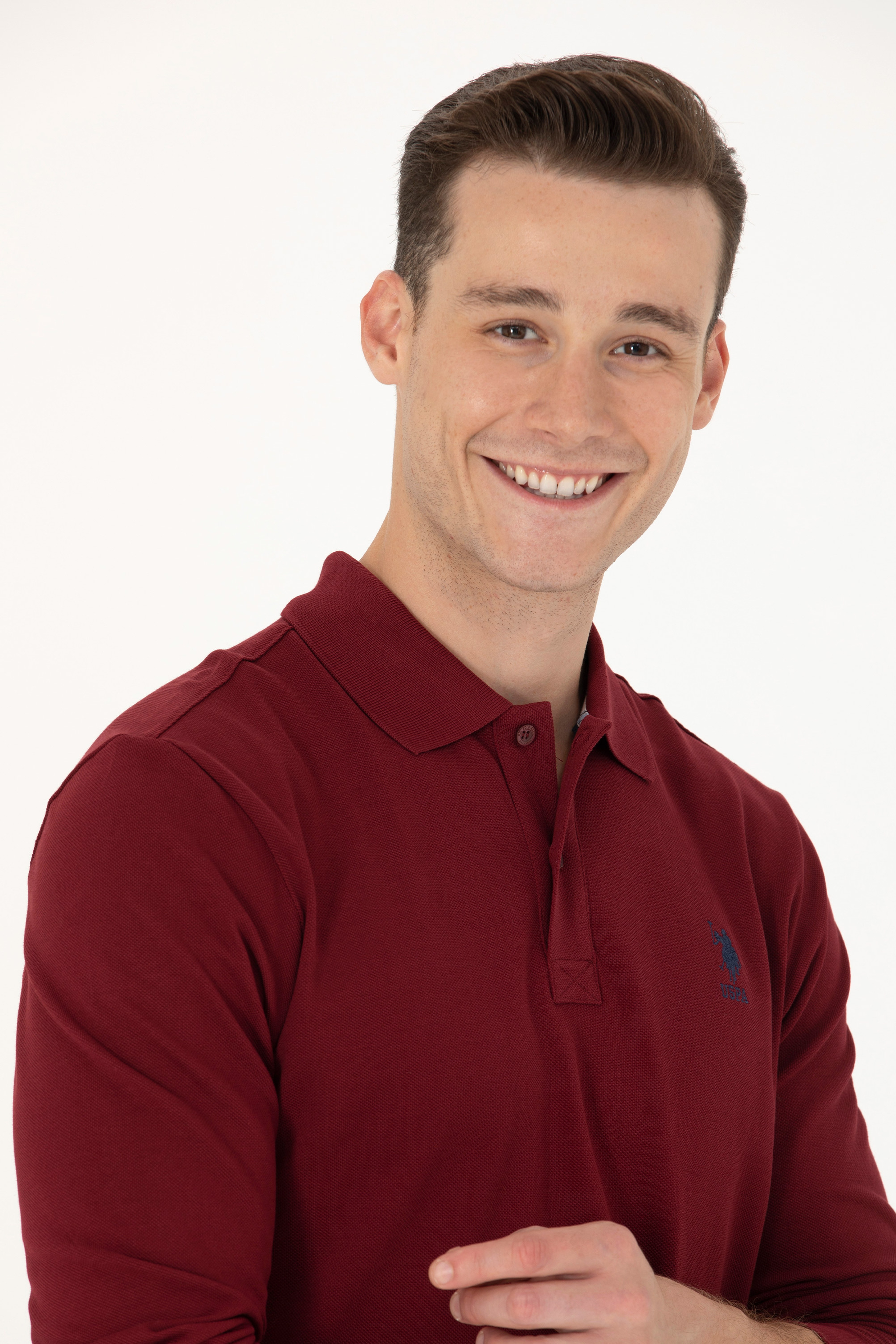 Erkek Bordo Basic Sweatshirt - Image 2
