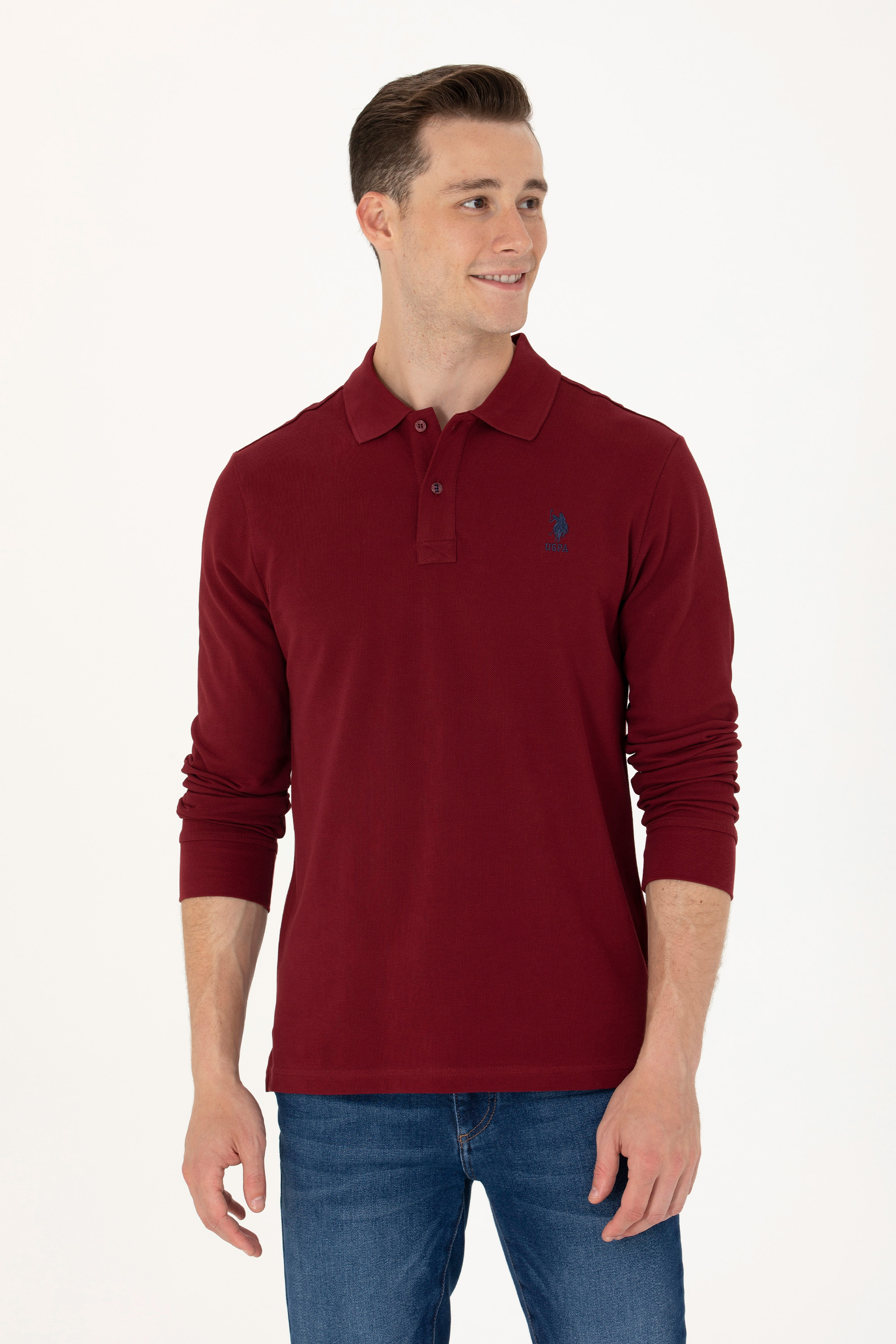 Erkek Bordo Basic Sweatshirt - Image 1
