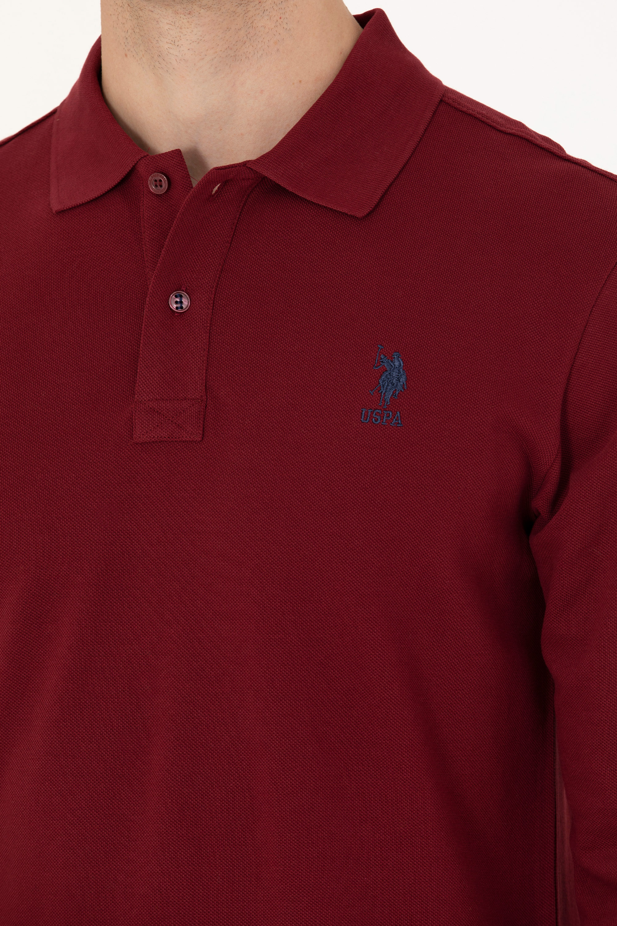 Erkek Bordo Basic Sweatshirt - Image 7
