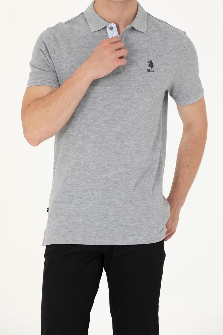 Erkek Gri Melanj Basic Tişört - 50263236041