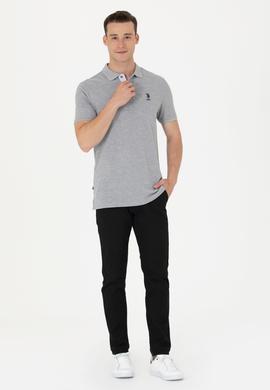 Erkek Gri Melanj Basic Tişört - 50263236041