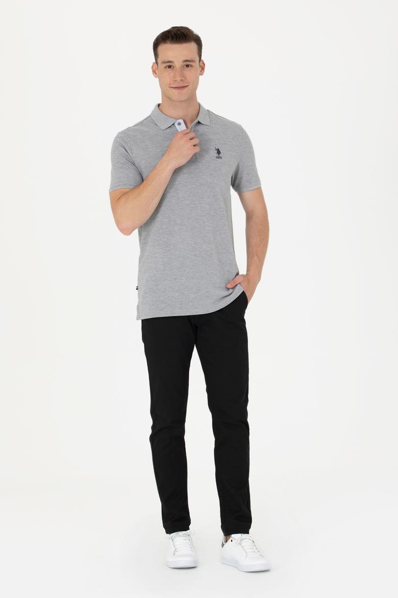 Erkek Gri Melanj Basic Tişört - 50263236041