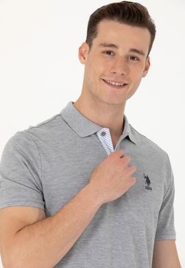 Erkek Gri Melanj Basic Tişört - 50263236041