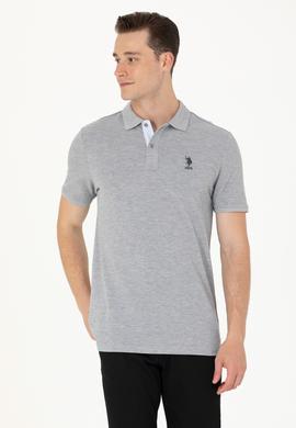 Erkek Gri Melanj Basic Tişört - 50263236041