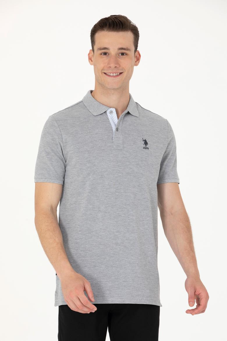 Erkek Gri Melanj Basic Tişört - 50263236041