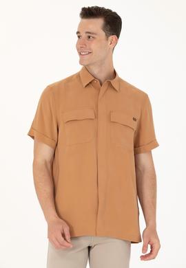 Erkek Camel Kısa Kollu Gömlek - 50264077007