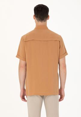 Erkek Camel Kısa Kollu Gömlek - 50264077007