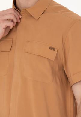 Erkek Camel Kısa Kollu Gömlek - 50264077007