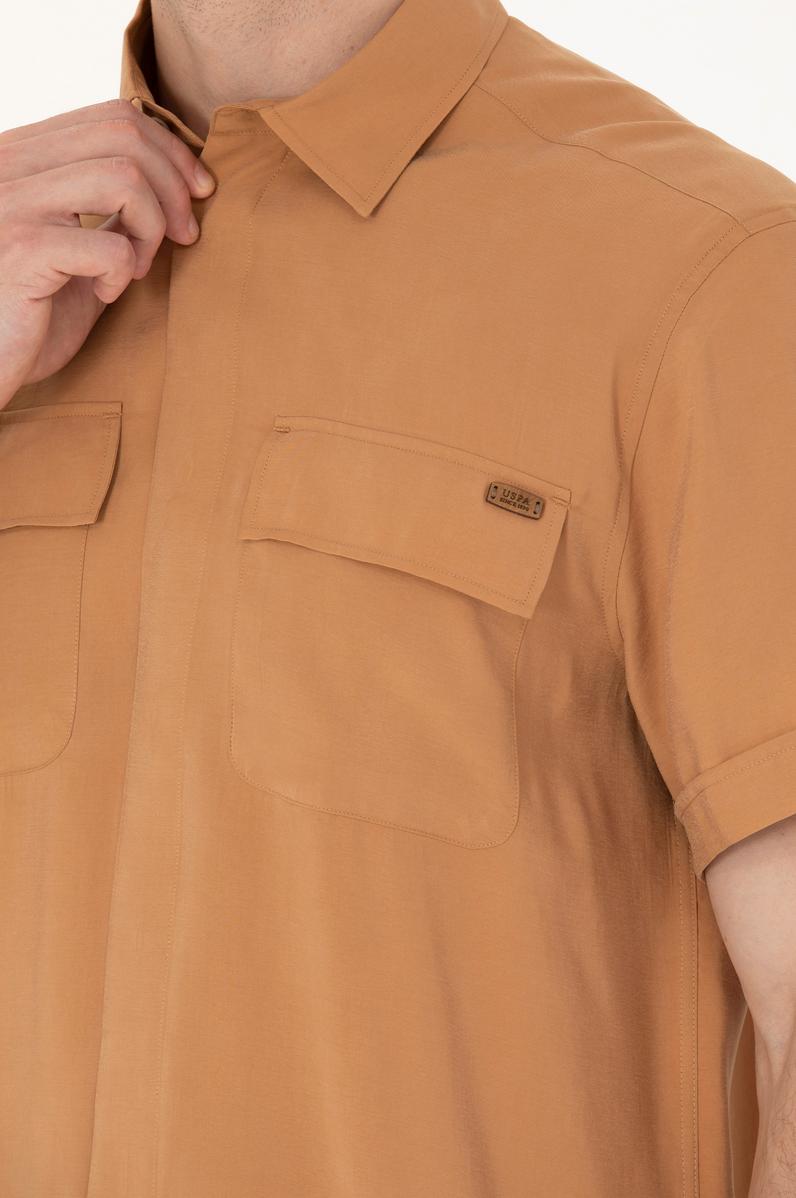 Erkek Camel Kısa Kollu Gömlek
