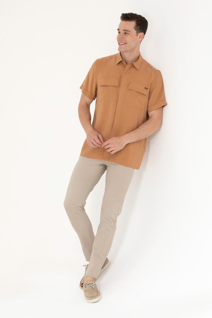 Erkek Camel Kısa Kollu Gömlek