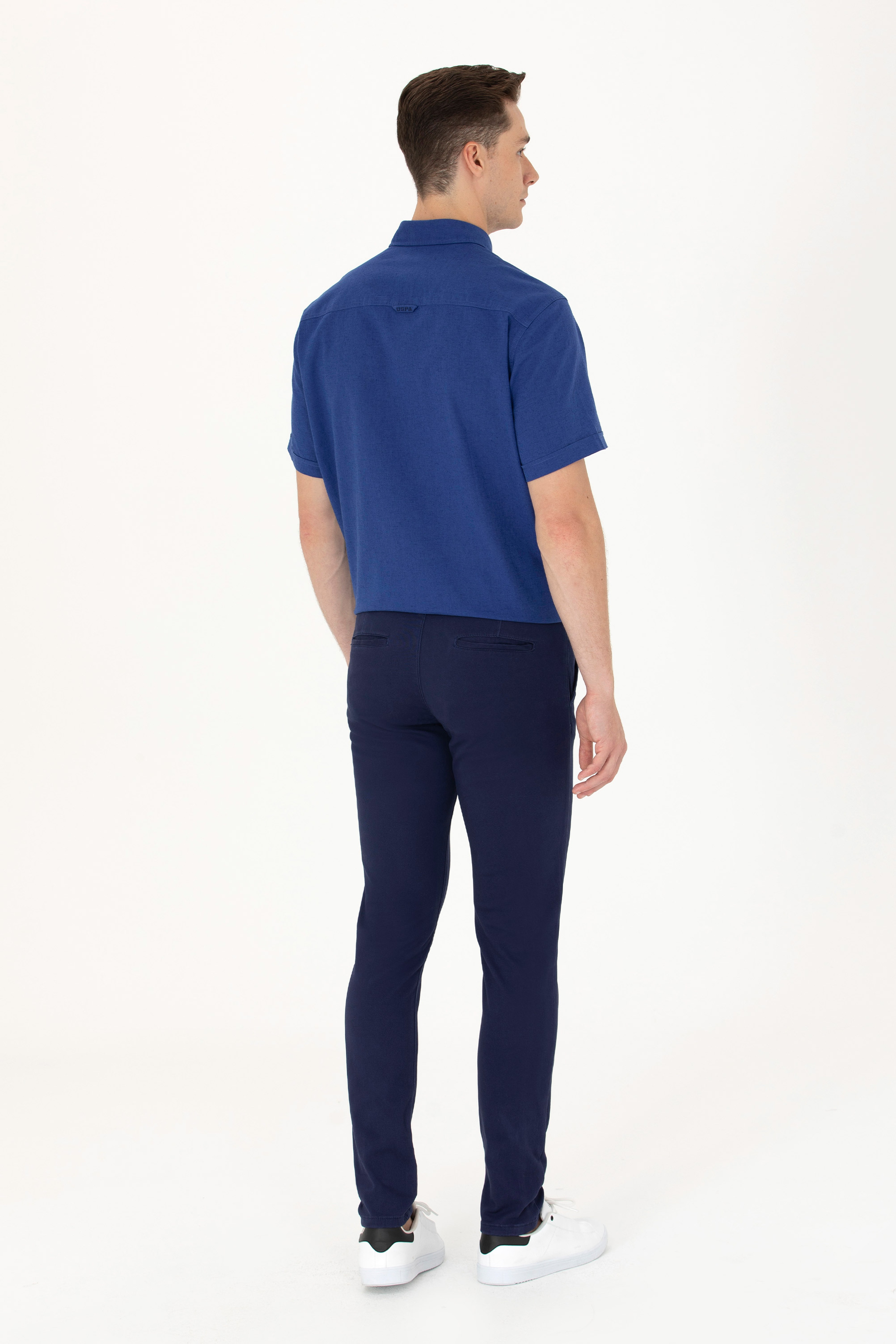 Erkek Slim Fit Lacivert Kanvas Pantolon