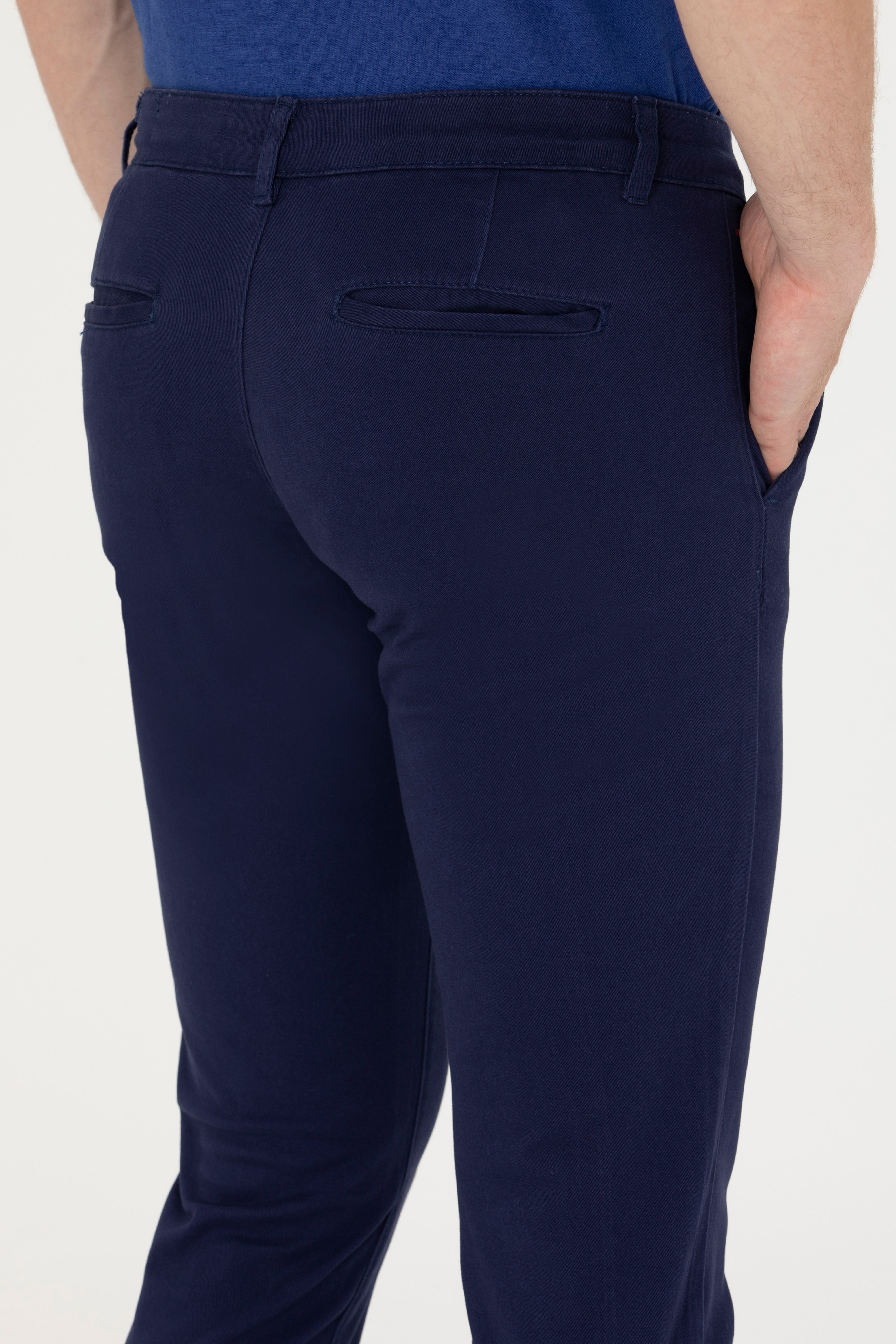 Erkek Slim Fit Lacivert Kanvas Pantolon - Image 7