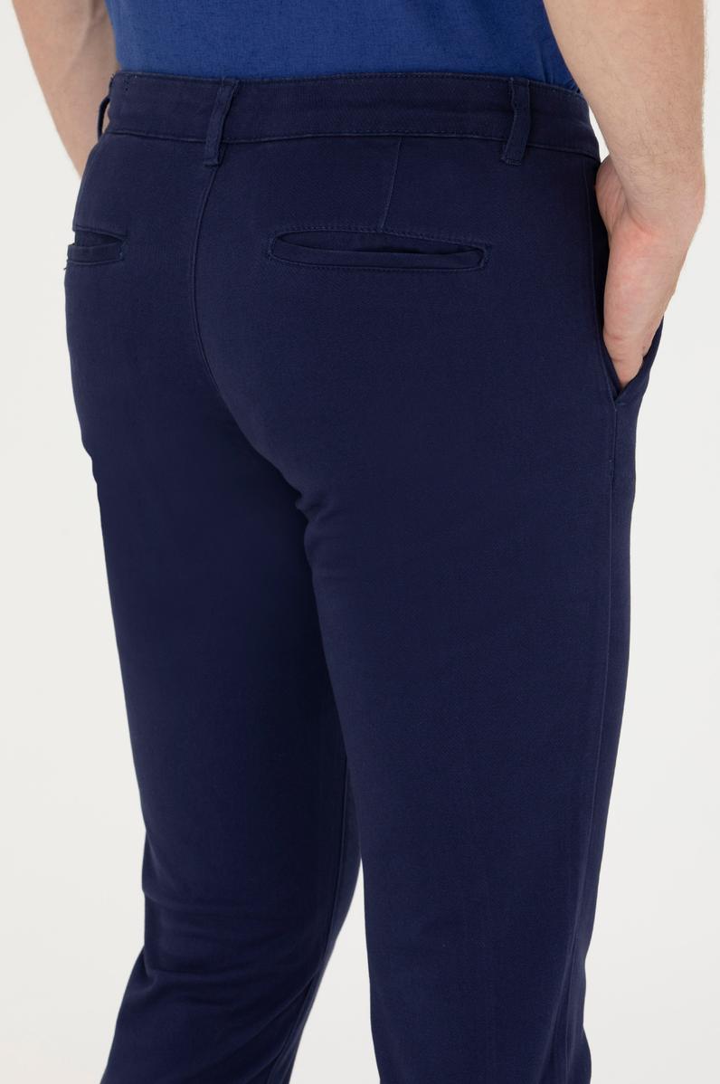 Erkek Lacivert Kanvas Pantolon