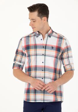 Erkek Ekoseli Lacivert Gömlek - 50275857007