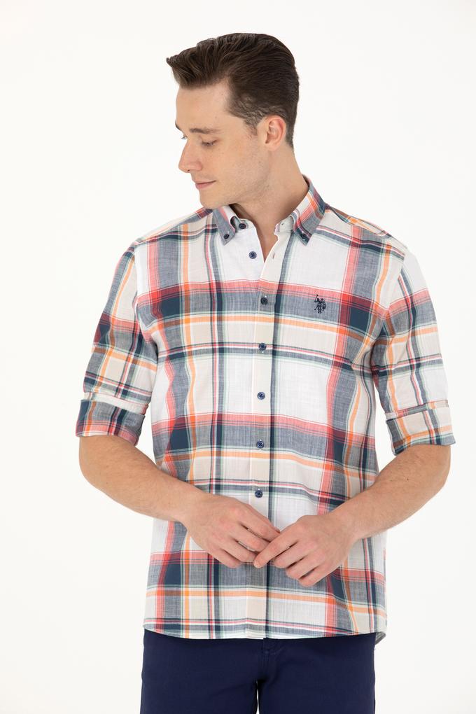 Erkek Ekoseli Lacivert Gömlek