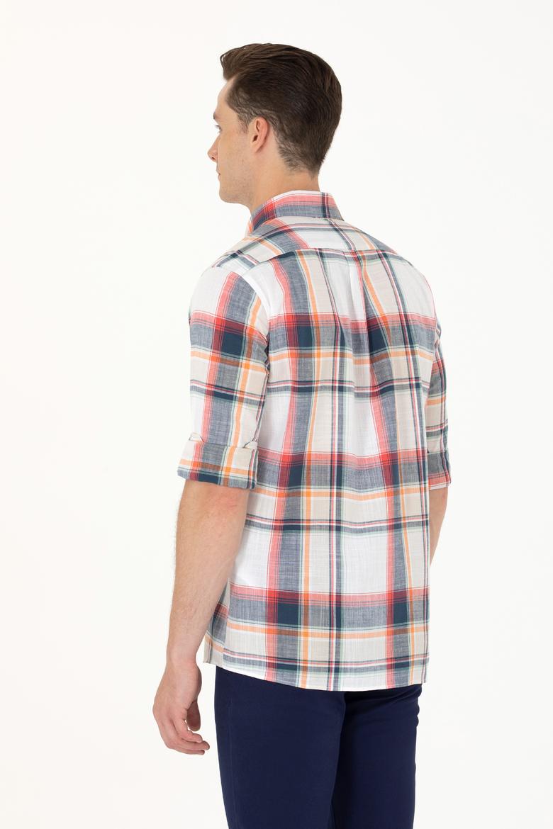 Erkek Ekoseli Lacivert Gömlek - 50275857007