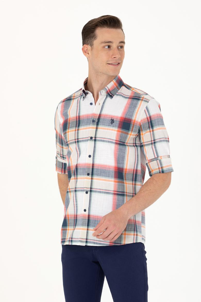 Erkek Ekoseli Lacivert Gömlek - 50275857007