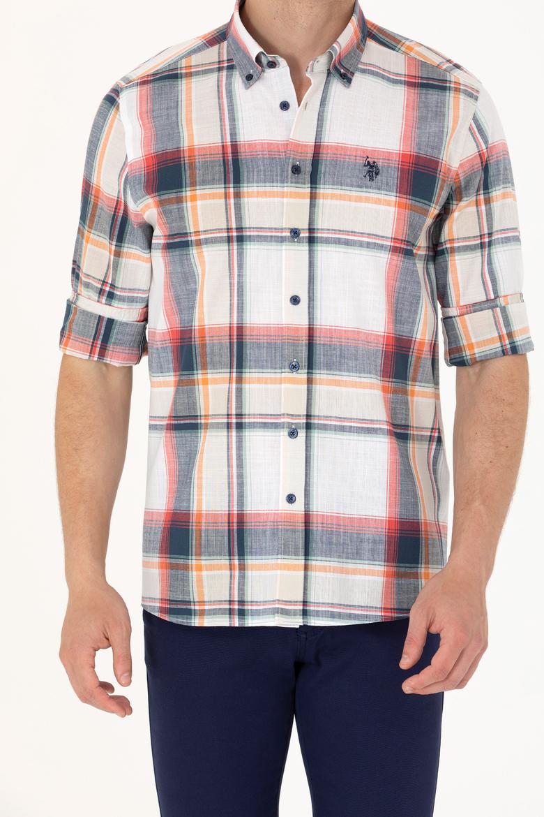 Erkek Ekoseli Lacivert Gömlek - 50275857007