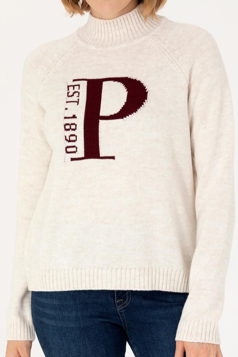 Kadın Krem Balıkçı Yaka Kazak - 50272031004