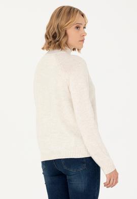 Kadın Krem Balıkçı Yaka Kazak - 50272031004
