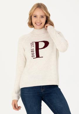 Kadın Krem Balıkçı Yaka Kazak - 50272031004