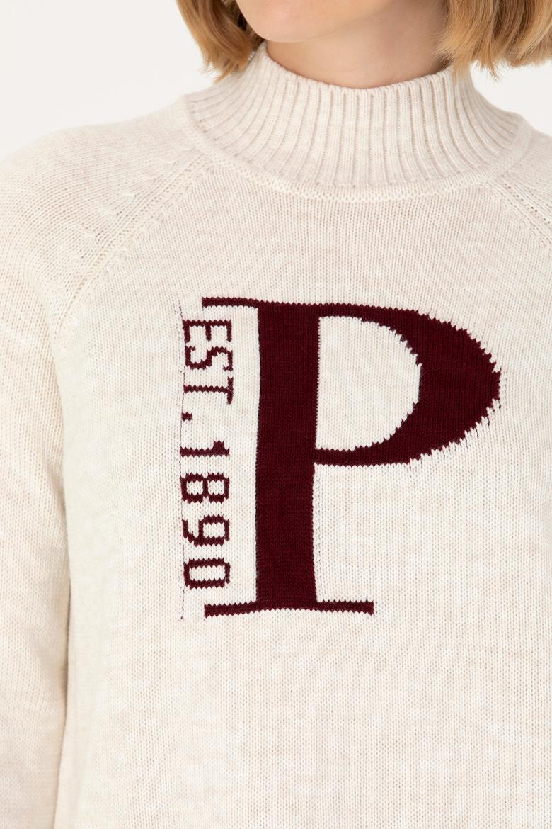 Kadın Krem Balıkçı Yaka Kazak - 50272031004