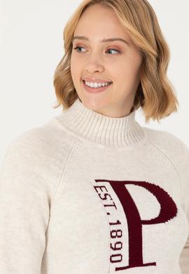 Kadın Krem Balıkçı Yaka Kazak - 50272031004