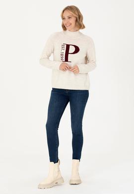 Kadın Krem Balıkçı Yaka Kazak - 50272031004