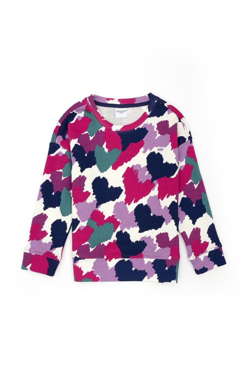 Çocuk Menekşe Bisiklet Yaka Sweatshirt