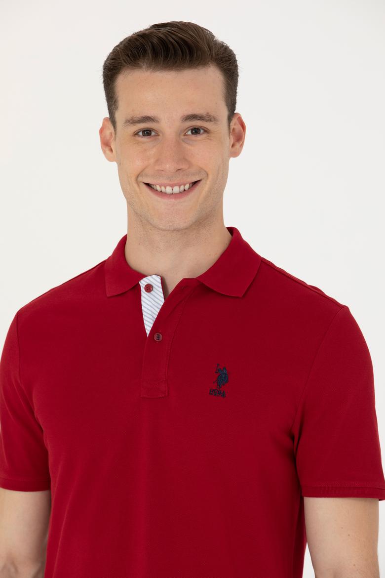 Erkek Bordo Polo Yaka Basic T-Shirt - 50263236149