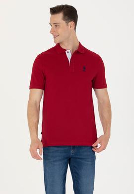 Erkek Bordo Polo Yaka Basic T-Shirt - 50263236149