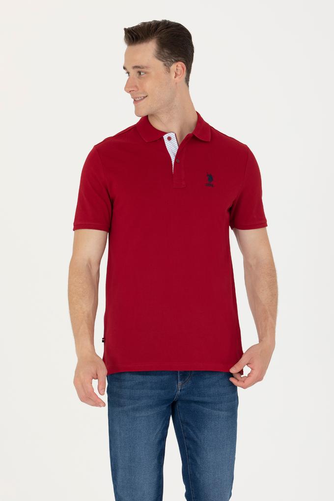 Erkek Bordo Polo Yaka Basic T-Shirt