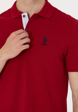 Erkek Bordo Polo Yaka Basic T-Shirt - 50263236149