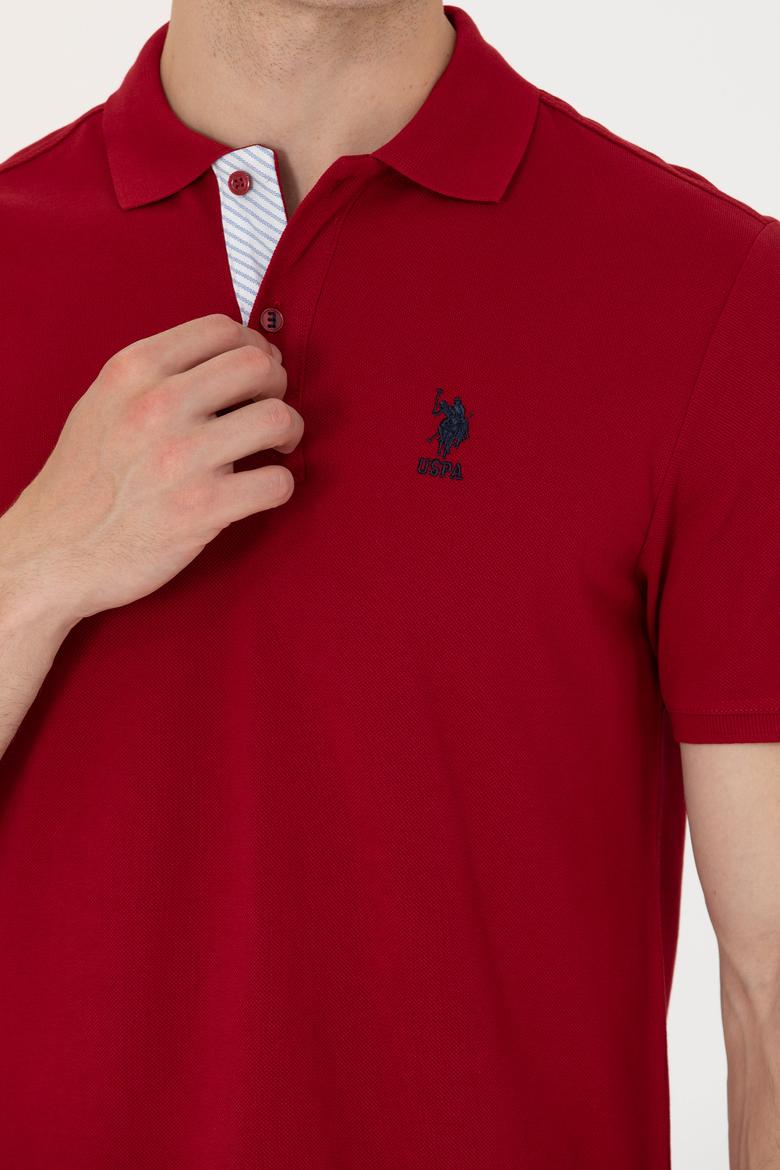 Erkek Bordo Polo Yaka Basic T-Shirt - 50263236149