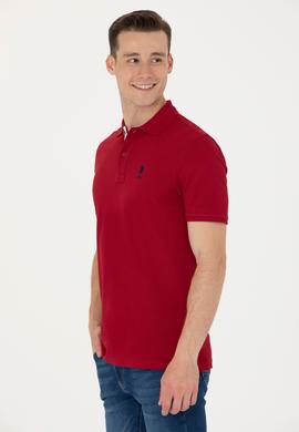 Erkek Bordo Polo Yaka Basic T-Shirt - 50263236149