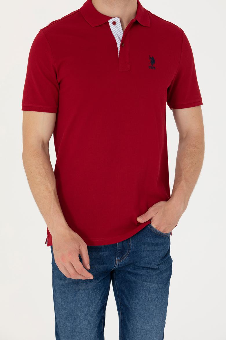 Erkek Bordo Polo Yaka Basic T-Shirt - 50263236149