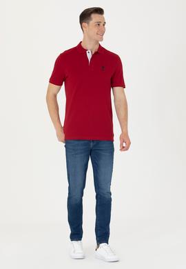 Erkek Bordo Polo Yaka Basic T-Shirt - 50263236149
