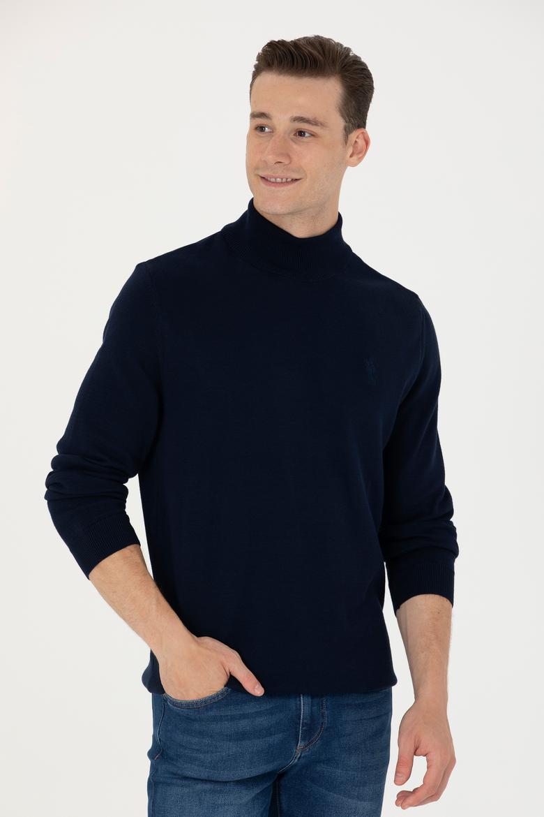 Erkek Lacivert Basic Kazak